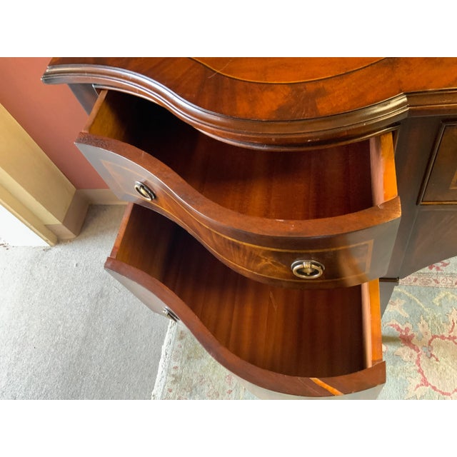 Late 20th Century Empire Craftsman Hepplewhite Style Inlaid Mahogany Sideboard For Sale In New York - Image 6 of 15