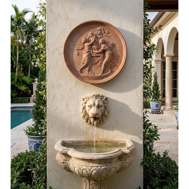 A Vintage Neoclassical Terracotta Relief Wall Plaque For Sale In West Palm - Image 6 of 9