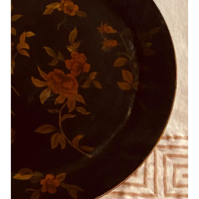 Vintage American Toleware Round Tea Tray For Sale - Image 4 of 18