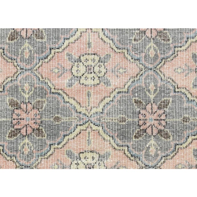 This Vintage Turkish Mid-Century-Modern Rug is hand woven in the Sparta region of Western Turkey with wool on a cotton...