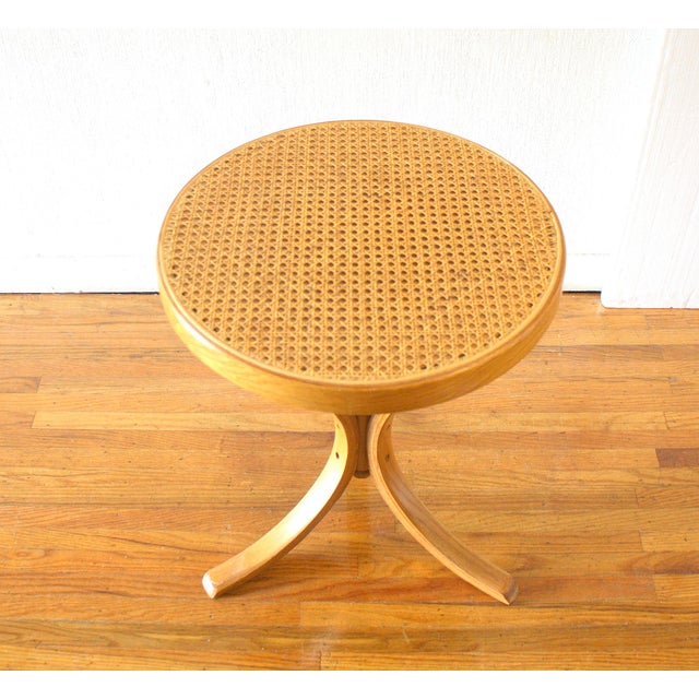 Mid-Century Modern Mid Century Modern Caned Top Martini Table by Thonet For Sale - Image 3 of 4