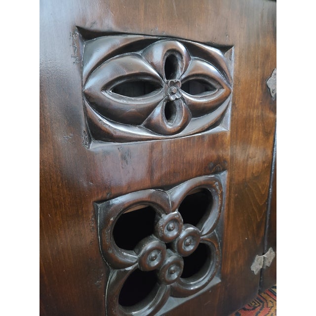 Late 20th Century Vintage English Gothic Aumbry Cupboard For Sale - Image 5 of 17