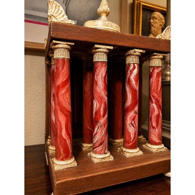 Grand Tour Architectural Capriccio Executed in the Italian Neoclassical Manner With Double Imperial Cameo For Sale - Image 4 of 10