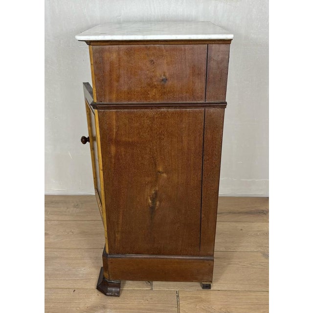 Spanish Wooden Nightstands with Marble Tops, 1930s, Set of 2 For Sale - Image 14 of 16