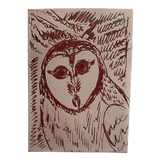 Steve Krauss Owl Enamel on Metal For Sale