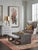 Not Yet Made - Made To Order Matthew Izzo Home Amber White Textured Linen Three Drawer Side Table With Acrylic and Antique Brass Drawer Pulls and Ferrules For Sale - Image 5 of 8