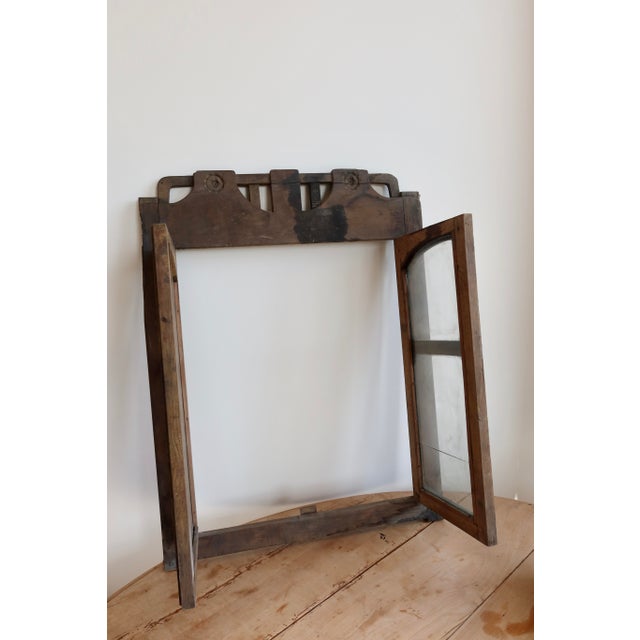 Rustic Vintage Double Wooden Shop Window, 1940s For Sale - Image 3 of 6