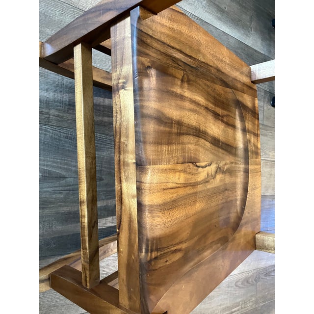 Martin 1990s Martin & MacArthur Hawaiian Slat Back Rocking Chair - Solid Hawaiian Curly Koa & Select Koa For Sale - Image 4 of 7