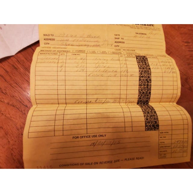 Vintage Drexel Burl Wood Dining Room Set – Complete Suite With Original Receipts For Sale - Image 16 of 17