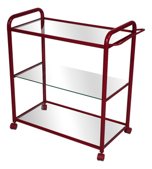 Vintage Metal and Glass Trolley, 1980s
