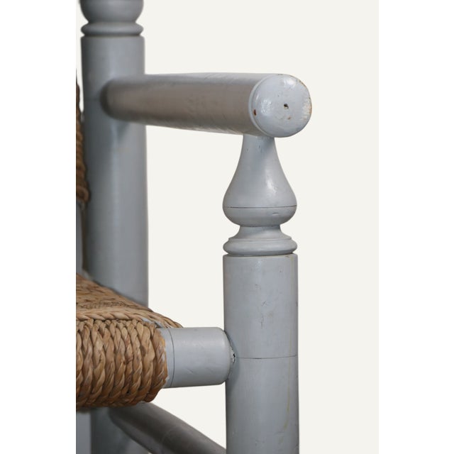 Vintage Bench in Braided Rope and Painted Wood, 1950s For Sale - Image 10 of 18