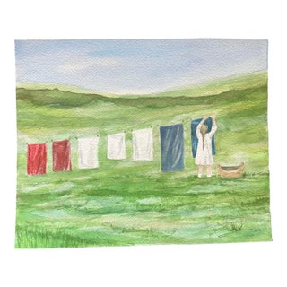 “Simpler Times” Original Watercolor Landscape by Nancy Smith For Sale