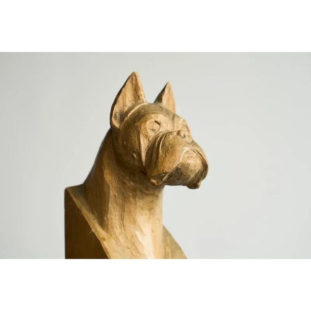 Gold Boxer Sculpture in Carved Wood, 1950s For Sale - Image 8 of 13