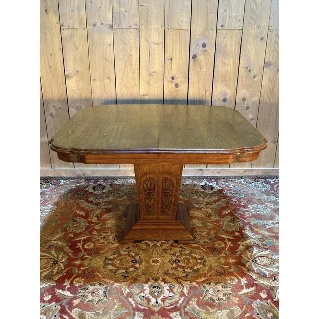 Art Deco Dining Table in Oak For Sale - Image 9 of 9