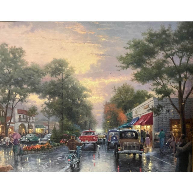 Textile Thomas Kinkade "Carmel, Sunset on Ocean Avenue" on Canvas For Sale - Image 7 of 15