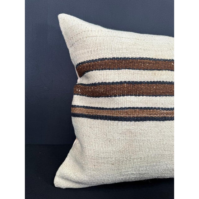 Turkish Hemp Pillow Cushion Natural Beige Brown Cushion Cover 20x20 #30660 Enhance your home decor with our Kilim Pillow...