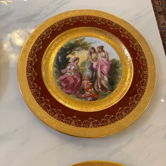 In the Style of Royal Vienna Courting Plates, Set of Twelve For Sale - Image 14 of 17