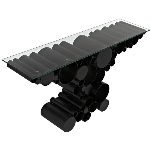 Not Yet Made - Made To Order NOIR Paradox Console, Black Iron with Glass Top For Sale - Image 5 of 6