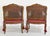 Vintage French Bergere Carved Wood Cane Red Occasional Chairs - a Pair For Sale In Chicago - Image 6 of 12