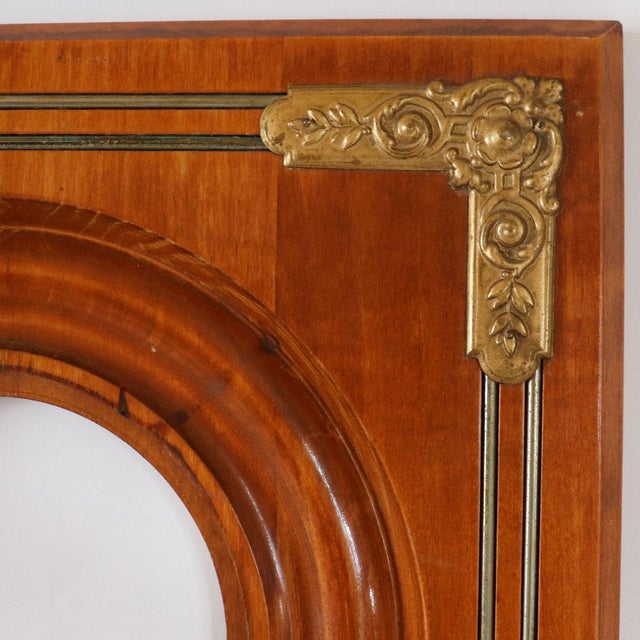 Small Victorian Brass Mounted Cherrywood/Maple Frame For Sale - Image 4 of 7