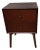 Mid Century Modern Nightstand Rubber Wood Legs Brown Two Drawer For Sale