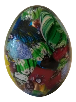 Vintage Eggshaped Murano Blown Glass Paperweight