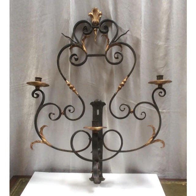 Hand Wrought Iron Candle Sconce For Sale - Image 9 of 10