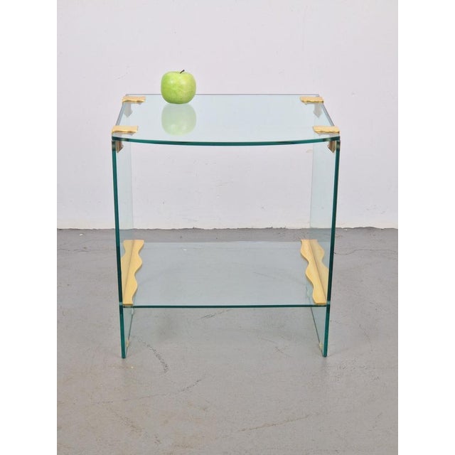 Vintage Regency Brass & Glass Side Table, 1970s For Sale - Image 4 of 13