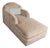 Vintage Art Deco-Style Chaise Lounge in Taupe Chenille With Ebonized Plinth Feet For Sale