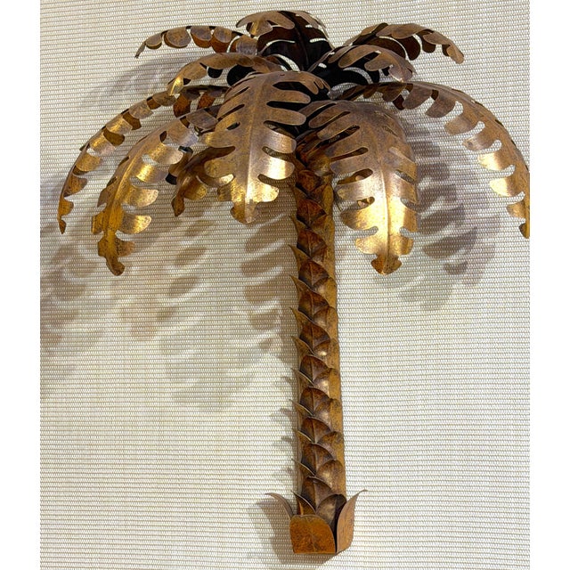 Pair of Maison Jansen Gilt Metal Palm Tree Sconces, France, 20th Century For Sale - Image 10 of 15