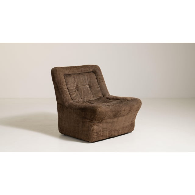 Mid-Century Modular Lounge Chair with Corduroy Upholstery, Antique, France, 20th Century For Sale - Image 9 of 12