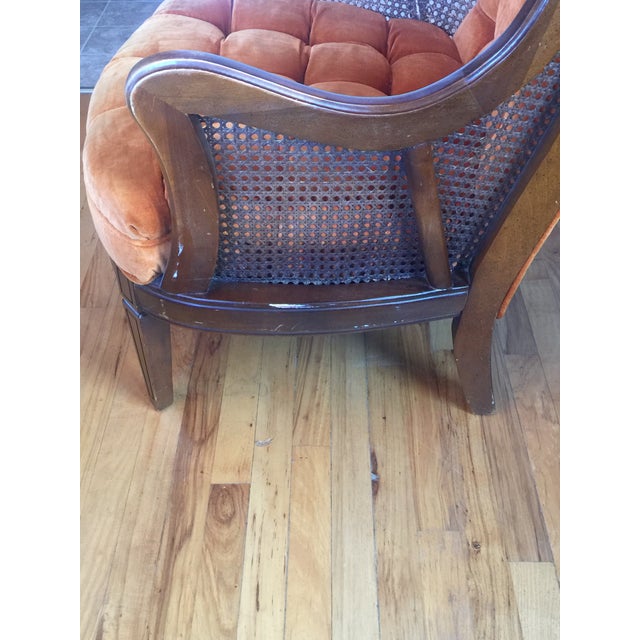1960’s Mid-Century Modern Lewittes Tufted Velvet Cane ...