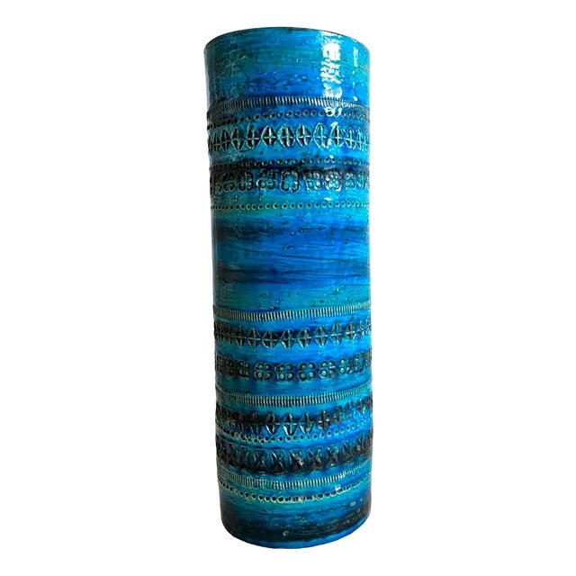 Vintage Rimini Blue Ceramic Vase by Aldo Londi For Sale