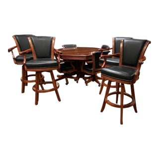 Luxury Darafeev Riviera Poker Dining Set, Includes 4 Chairs, 4 Stools, Complete Designer Game Room For Sale