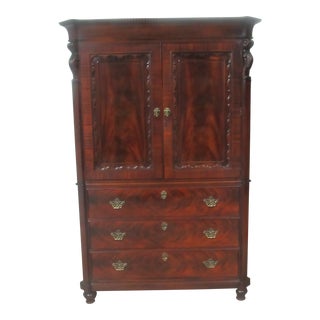 Henredon Armoire Wardrobe Mahogany Carved Amazing For Sale