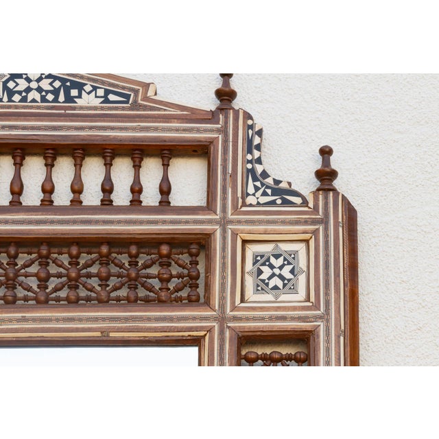 Brown Mid-Century Moorish Inlaid Mirror For Sale - Image 8 of 9