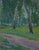 Impressionism Birch Tree Oil Painting, Ukrainian Art (1949) 44-34 For Sale