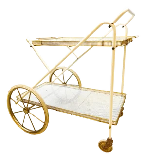 Vintage Italian Style Brass & Steel Trolley
