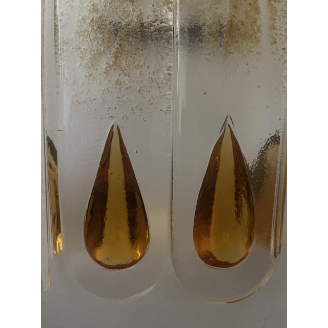 Mid-Century Modern Italian Amber Murano Wall Sconces from Mazzega, 1970s, Set of 3 For Sale - Image 6 of 11