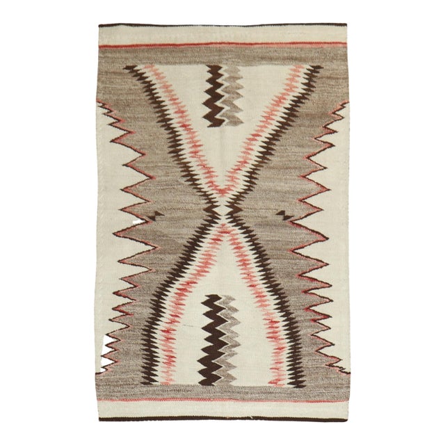 Early 20th Century Shark Teeth American Navajo Rug - 3'1" x 4'9" For Sale