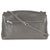 Yves Saint Laurent Grey Grained Calfskin Medium West Hollywood Monogram Fold Over Bag For Sale - Image 4 of 9