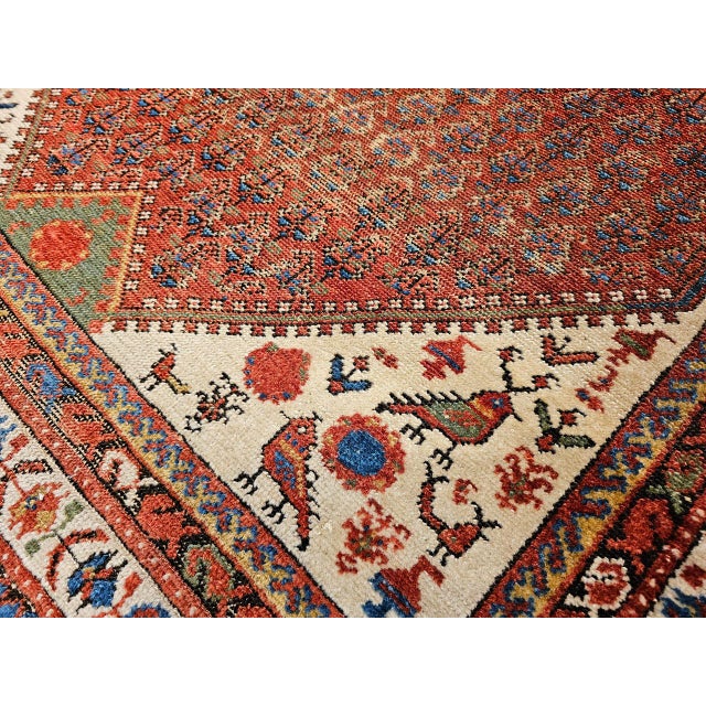 Vintage Persian Malayer Area Rug, Hand-Knotted Wool, Tribal Paisley Pattern, 4x7, Burgundy & Ivory For Sale - Image 9 of 12