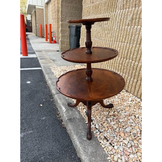 Antique George III 3 Tier Flame Mahogany Dumb Waiter For Sale - Image 11 of 12