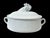 French Apilco White Porcelain Covered Roaster / Casserole France Rooster Lid Oval Baker For Sale - Image 3 of 8