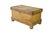 Late 19th century antique primitive blanket chest. Features a heavily distressed, weathered yellow ochre painted oak...