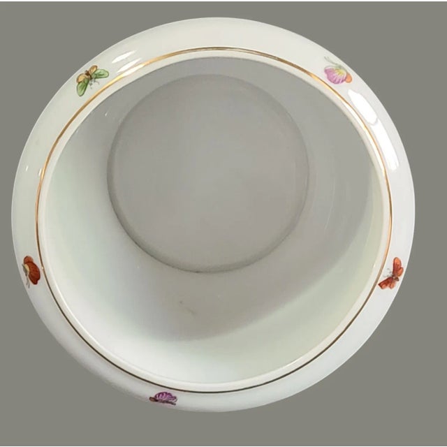 Late 20th Century Vintage Hand Painted Porcelain Colorful Floral Butterflies Jardiniere Planter For Sale - Image 5 of 8