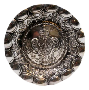 Silver Ashtray with Embossed Floral Motifs and the Portuguese Coat of Arms