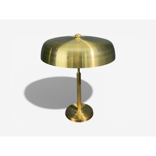 Hövik Lys, Large Table Lamp, Brass Sheet, Norway, 1970s For Sale - Image 4 of 9