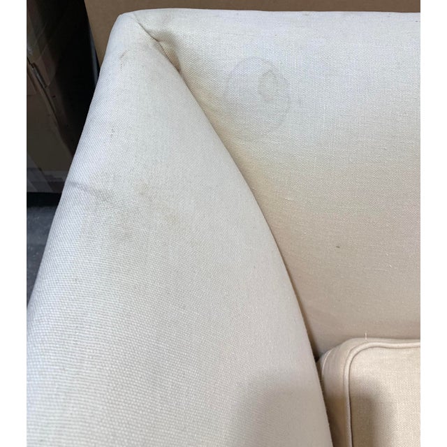 Contemporary Cream Linen 'Left Back' Sofa by Waldo Fernandez For Sale - Image 11 of 14