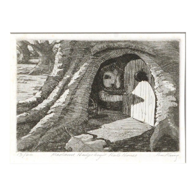 Bu King "Madame Hedgehog's Hole House" Drypoint Etching Circa 1980s-1990s For Sale